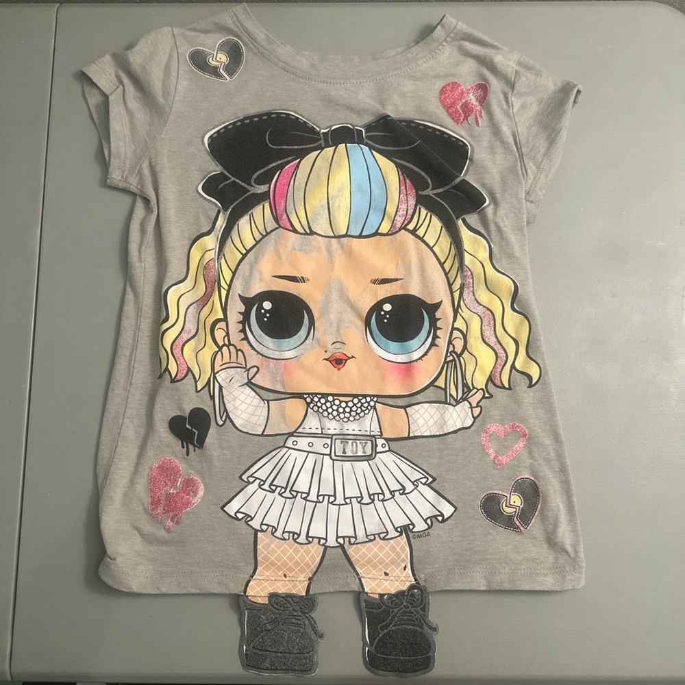 L.O.L. Surprise! Gray T-Shirt with Pink and Black Accents